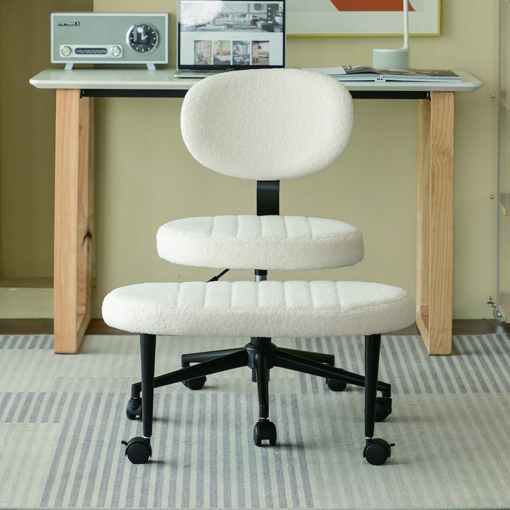 Ergonomic Office Chair-Multi-Position Cross Legged Design, Swivel Desk Chair with Back Support & Rolling Base