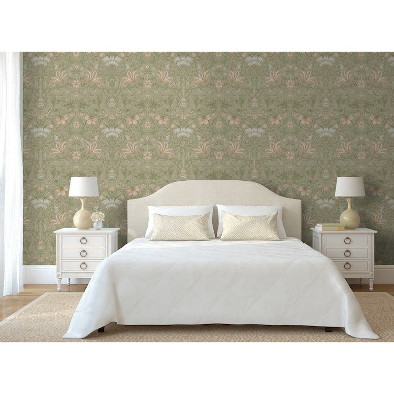Vintage Floral Non-Pasted Wallpaper – 396 in x 20.8 in