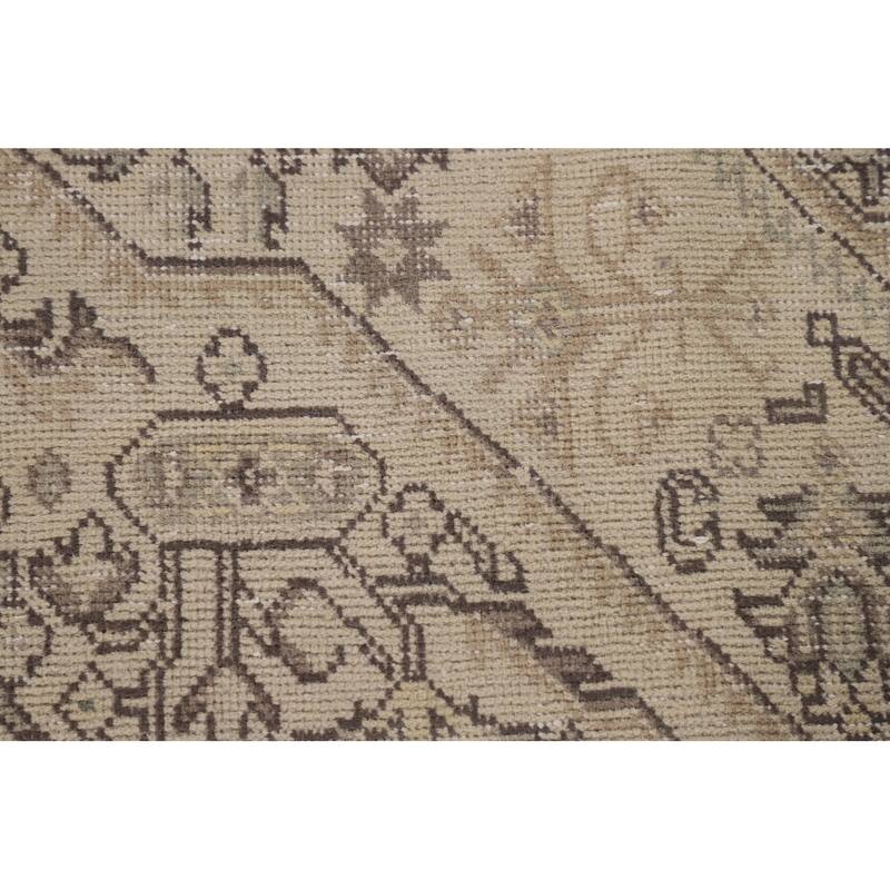 Distressed Tabriz Persian Vintage Rug Handmade Medallion Wool Carpet - 6'5"x 9'6"