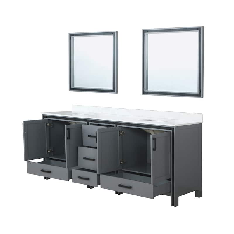 Ziva Bath Vanity, White Quartz Top and Mirrors