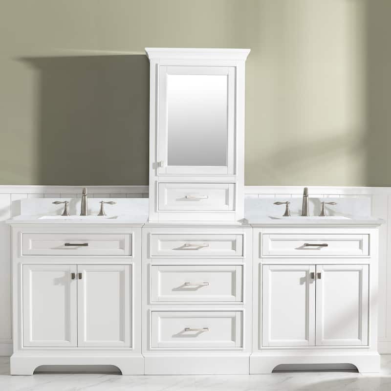 Milano 96" Double Sink Bathroom Vanity Modular Set