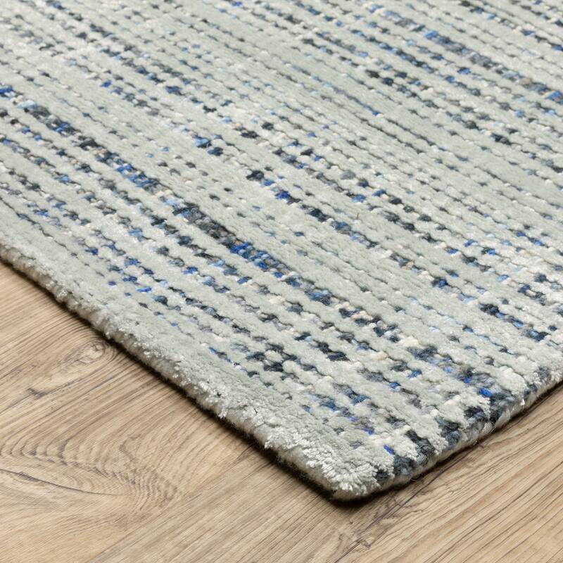 Style Haven Corey Textural Stripe Wool and Viscose Hand-tufted Rug