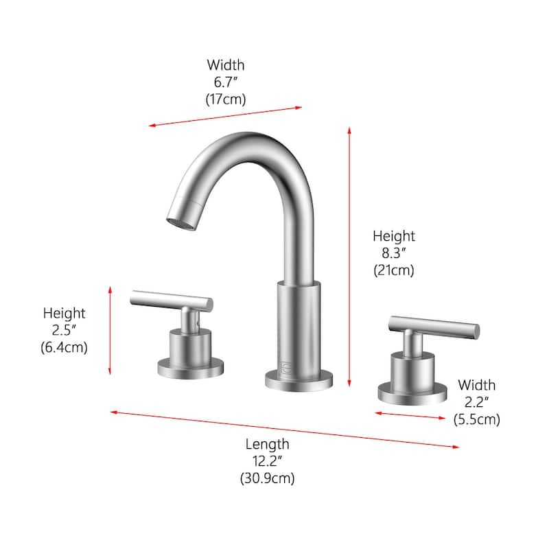 Indigo Home 8 inch Widespread Double Handle Bathroom Faucet