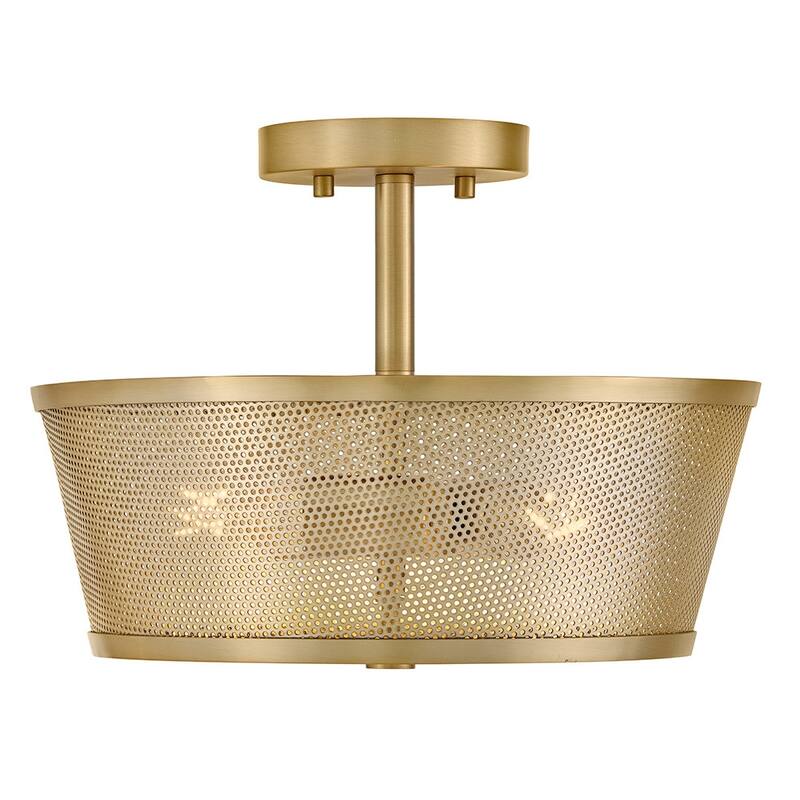Lark 84421 Cash 3 Light 14" Wide Semi-Flush Ceiling Fixture with Metal