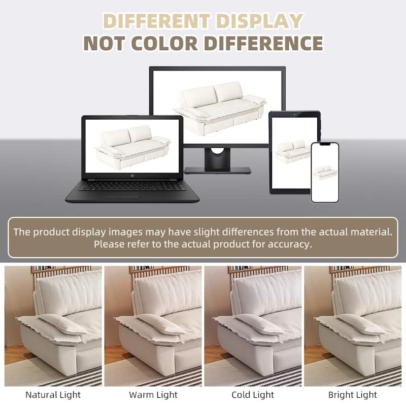 3-in-1 Convertible Sleeper Sofa Loveseat with 2 Soft Pillows, Pull-Out Sofa Bed, Chaise Lounge Sofa for Living Room