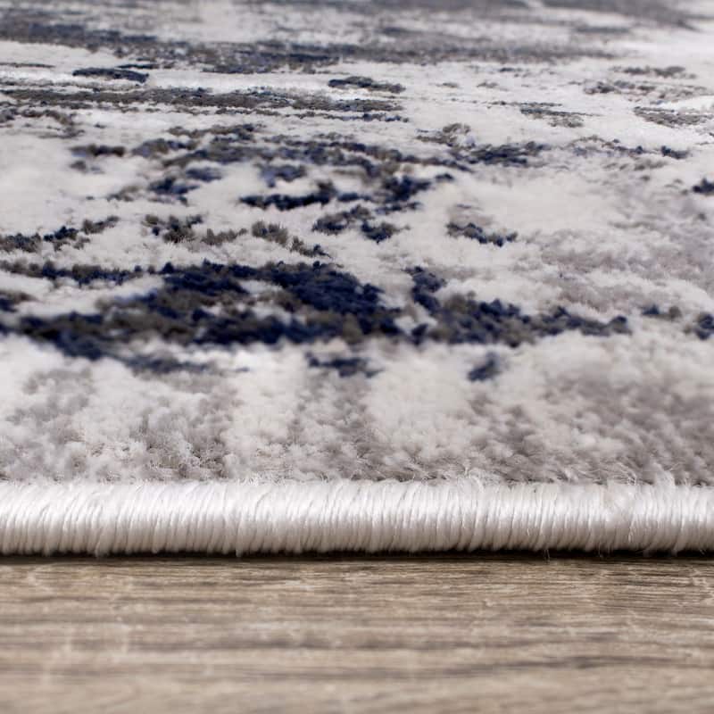 Chase Collection - Grey/Blue Medallion Border Rug