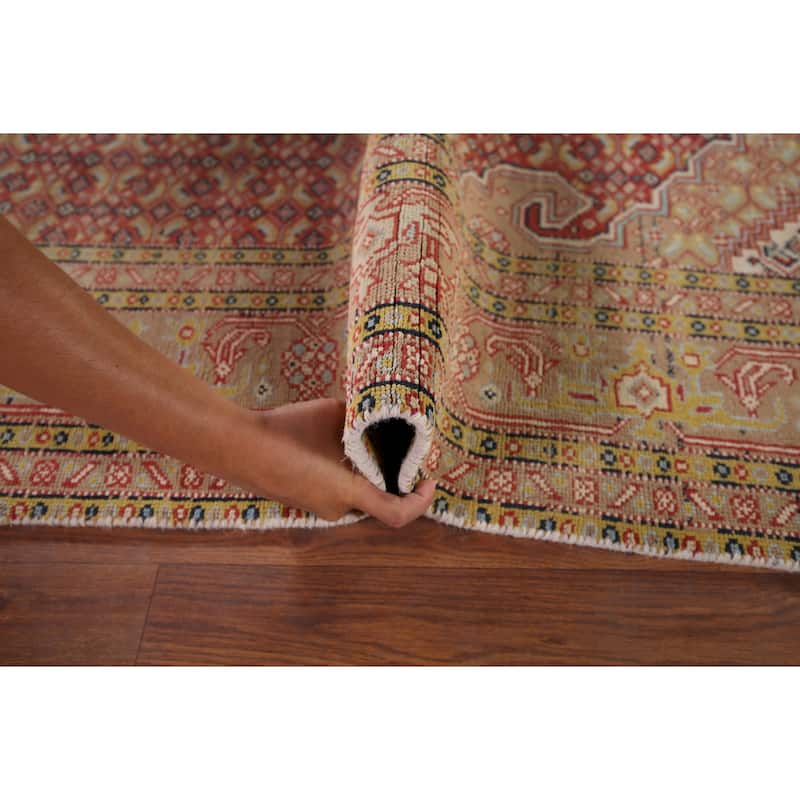Geometric Tabriz Vintage Persian Area Rug Handmade Wool Carpet - 6'4" x 9'6"