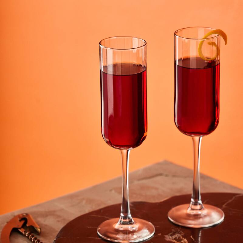 Libbey Paneled Champagne Flute Glasses, 7.5-ounce, Set of 4 - Set of 4 - Set of 4