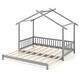 preview thumbnail 10 of 31, Extendable House Bed Twin to King Daybed with Roof and Fence Rails