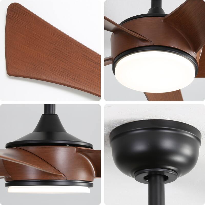 52 Inch Remote Control Ceiling Fan Lights with 5 Reversible Blades