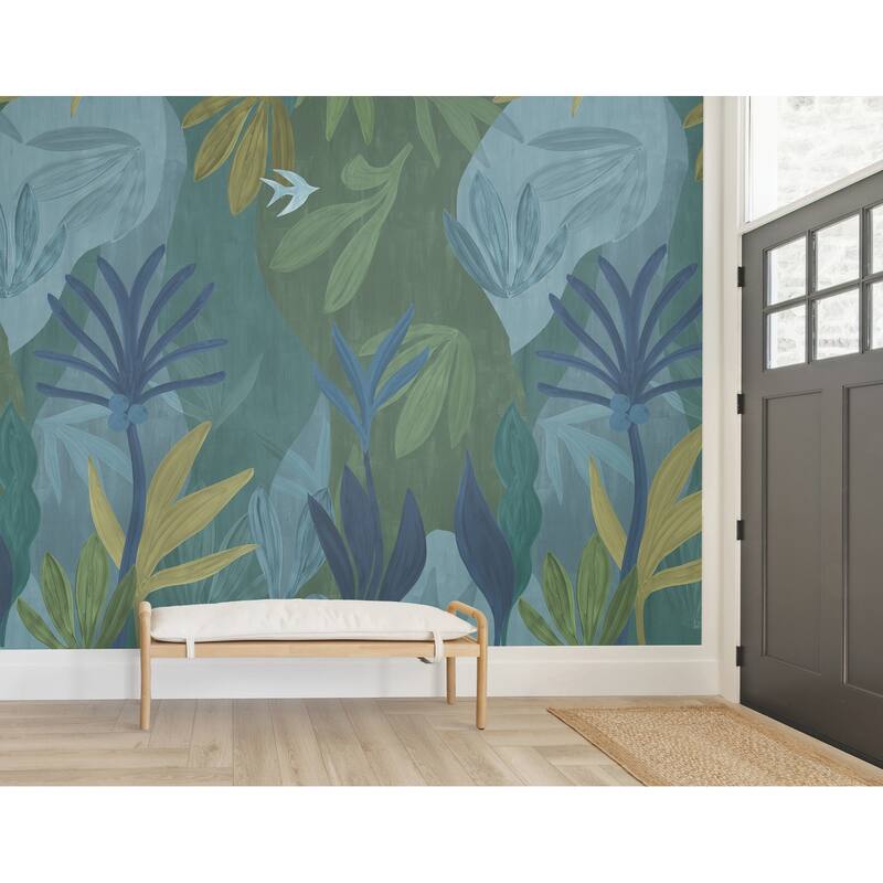 York Wallcoverings Chambord Gardens Ultramarine Wall Mural