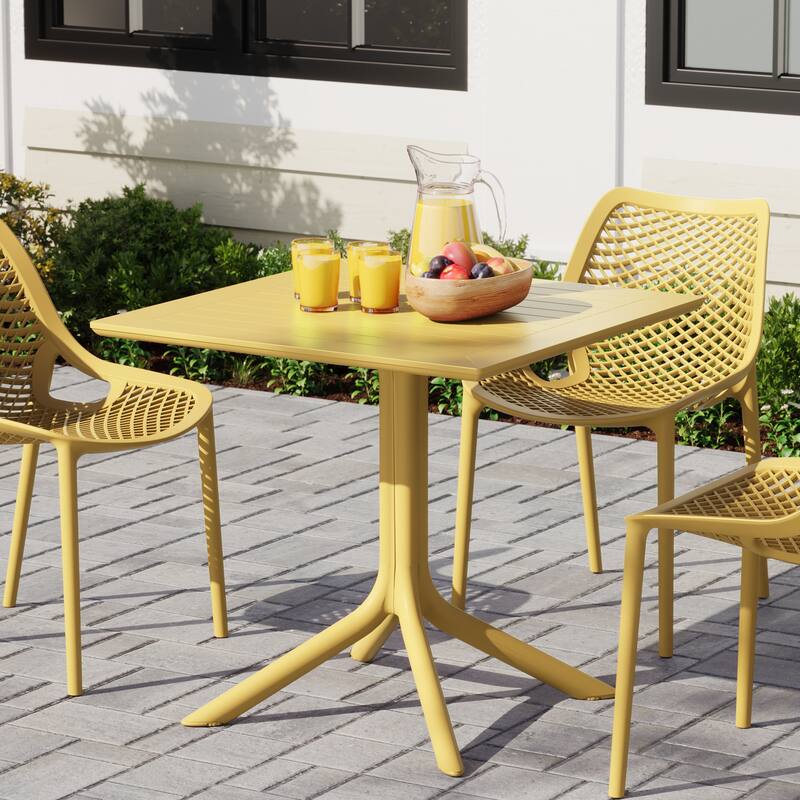 Frond and Form 31.5 Inch Outdoor Square Dining Table