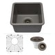 preview thumbnail 11 of 44, 15" x 15" Quartz Single Bowl Drop-In Granite Composite Sink - 15"x15"