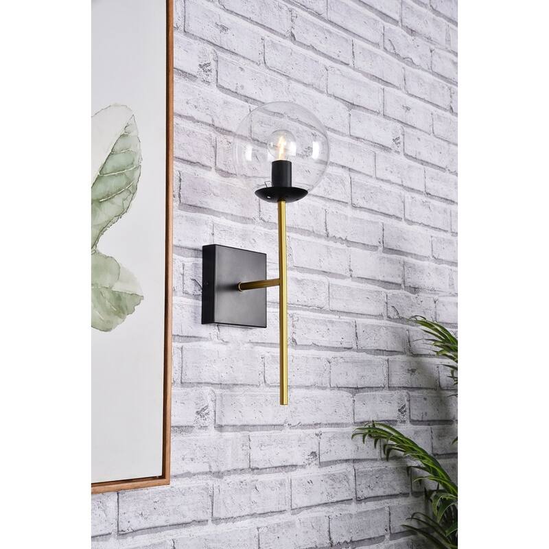 Nina 1 Light Clear Glass Wall Sconce