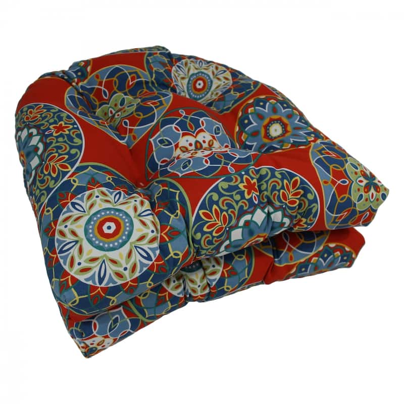 19-inch Rounded Back Indoor/Outdoor Chair Cushions (Set of 2)