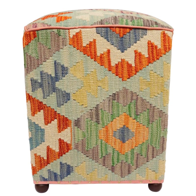 Southwestern Keith Handmade Kilim Upholstered Ottoman
