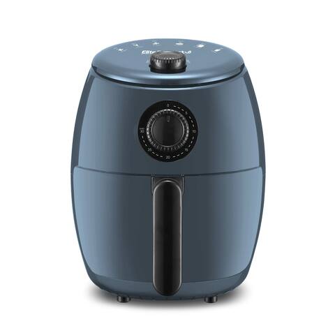 2.1QT Hot Air Fryer with Adjustable Timer and Temperature for Oil-free Cooking, Blue Grey