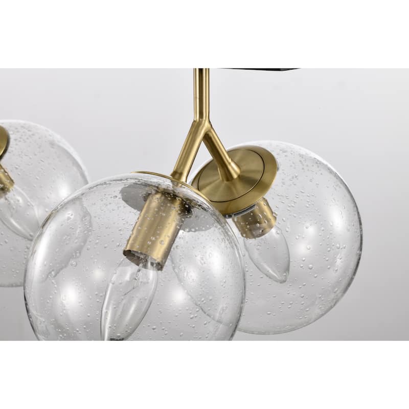 Maxwell 28 Inch Orb Glass Kitchen Island Chandelier 6 Light - N/A