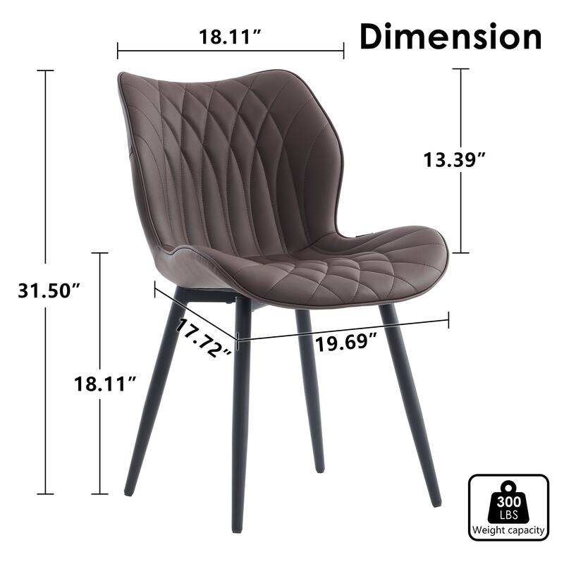 Upholstered Dining Chairs Set of 2, Faux Leather Kitchen Chairs