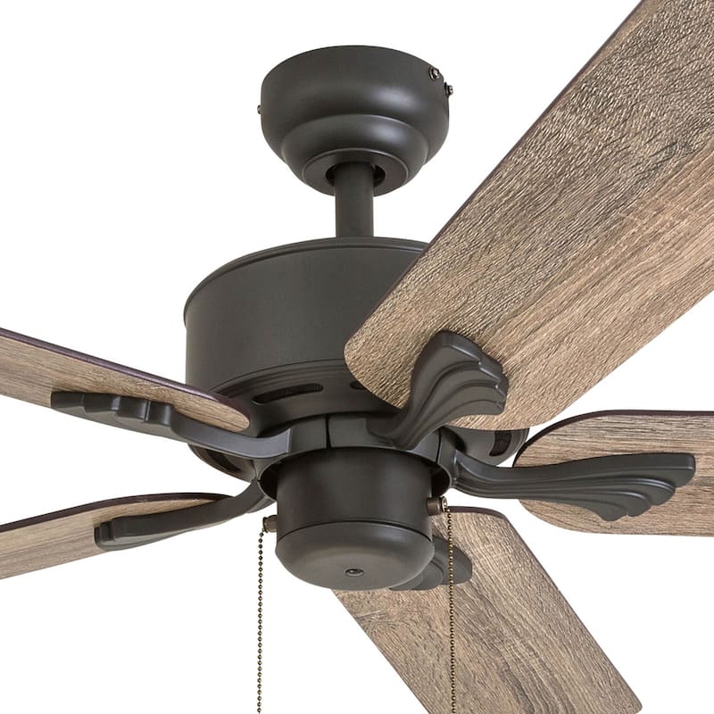 The Gray Barn Harkye Farmhouse 52-inch Aged Bronze Ceiling Fan in Barnwood/Tumbleweed Blades