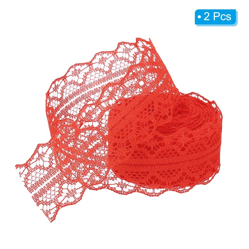 2pcs 1.2" Wide 11 Yards Lace Trim Ribbon Sewing Lace Wrapping Decor