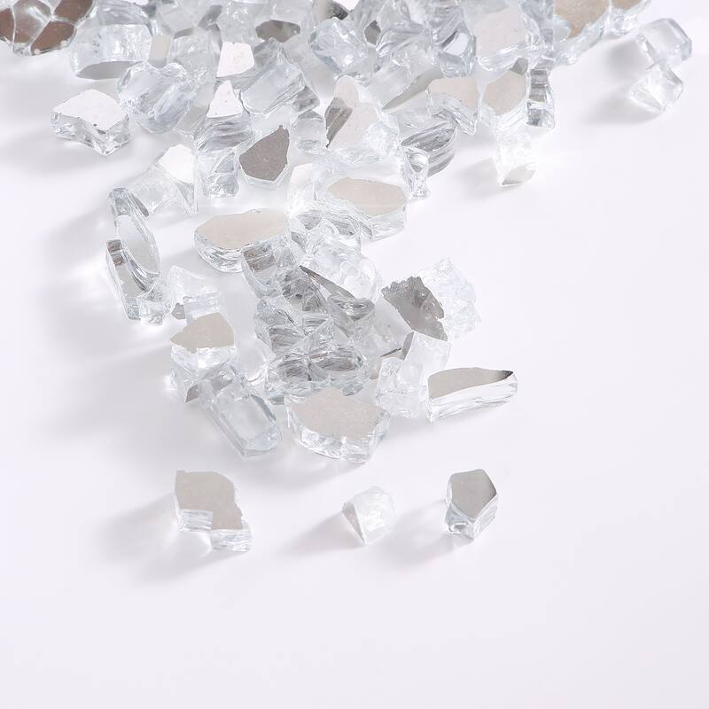 10 lbs. 1/2-in Clear Reflective Tempered Fire Glass for Gas Fire Pit