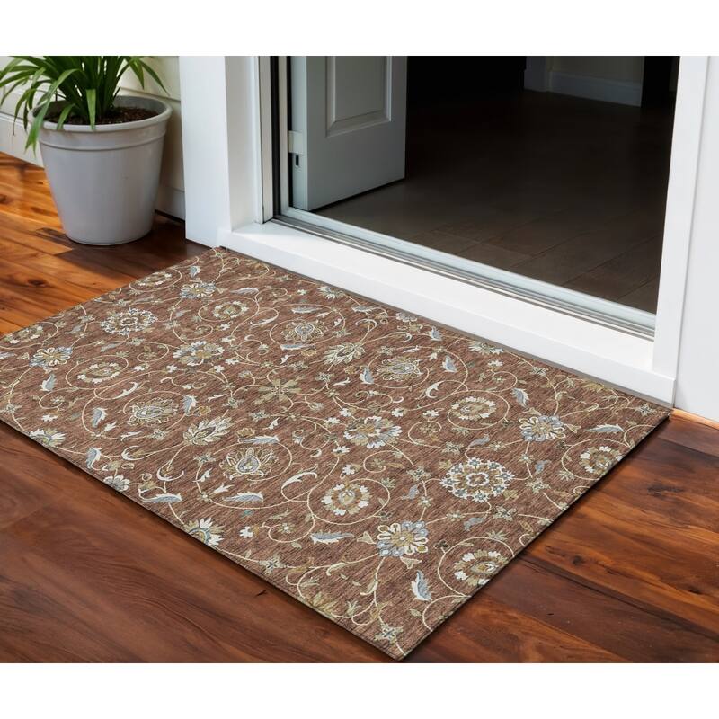 HomeRoots Moroccan Transitional Rectangle Outdoor Rug - 3' x 5'