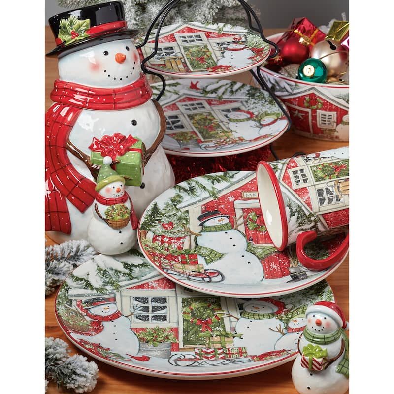 Certified International Snowman's Farmhouse 16 Pc. Dinnerware Set, Service for 4