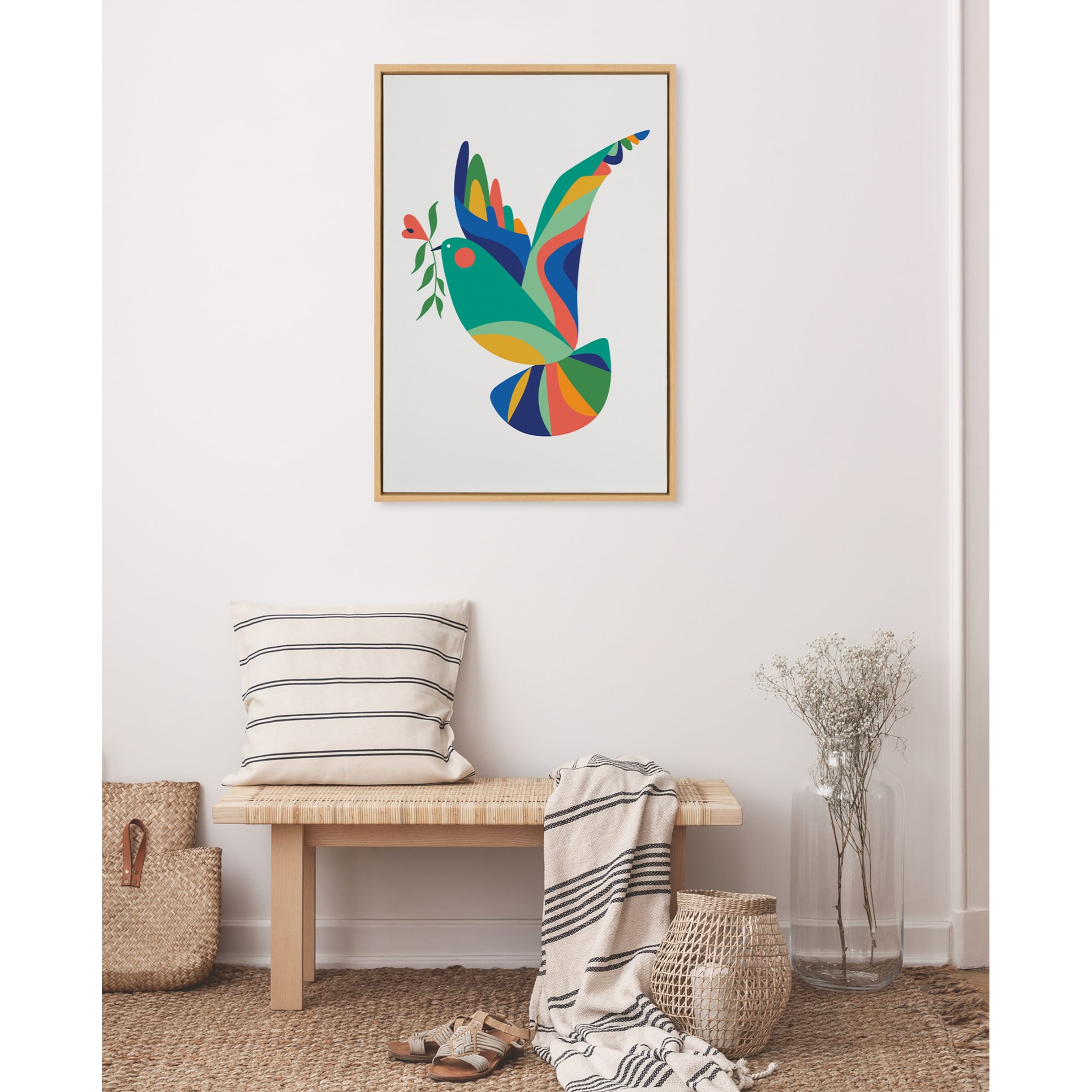 Kate and Laurel Sylvie Bird of Peace Framed Canvas by Rachel Lee Bed Bath   Beyond 37921252