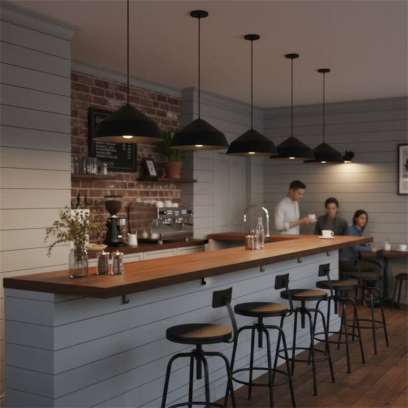 22" Diameter Integrated LED Black Pendant