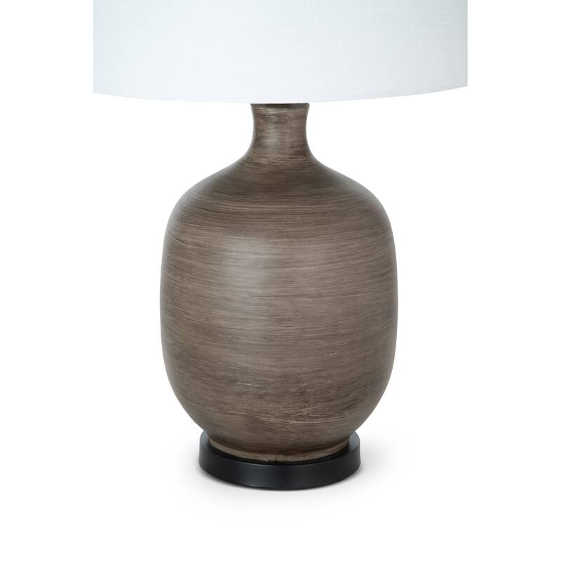 HomeRoots Set of Two 28" Black Table Lamp With White Empire Shade - 17