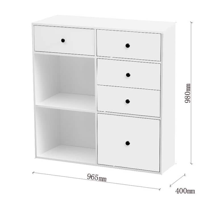 Roomfitters Elegant Buffet Storage Cabinet with Drawers, Dining & Living Room Sideboard, Beige White