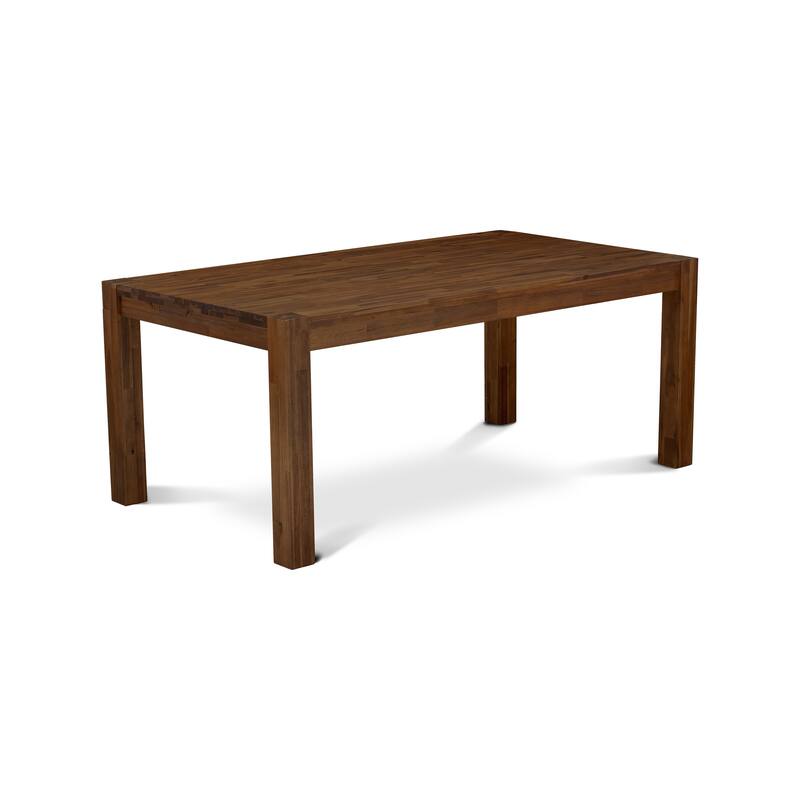 East West Furniture Kitchen Table set included a Rectangular Table and stackable Chair, Antique Walnut (Pieces & Seat Options) - LMX25-0N-28
