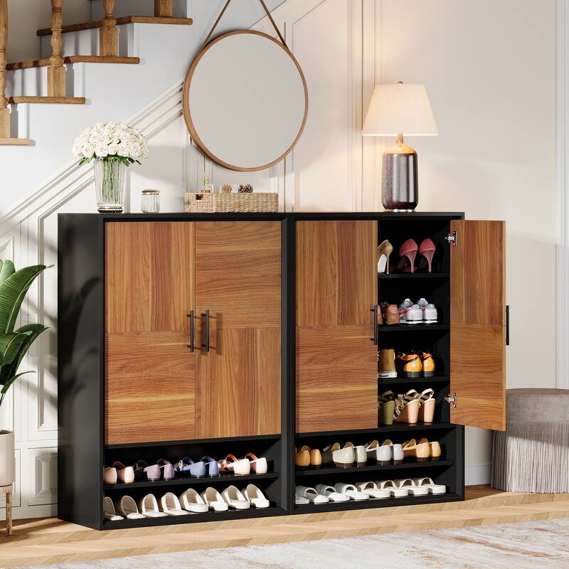 6-Tier Shoe Storage Cabinet with adjustable shelves - 13.78"D x 28.74"W x 43.30"H