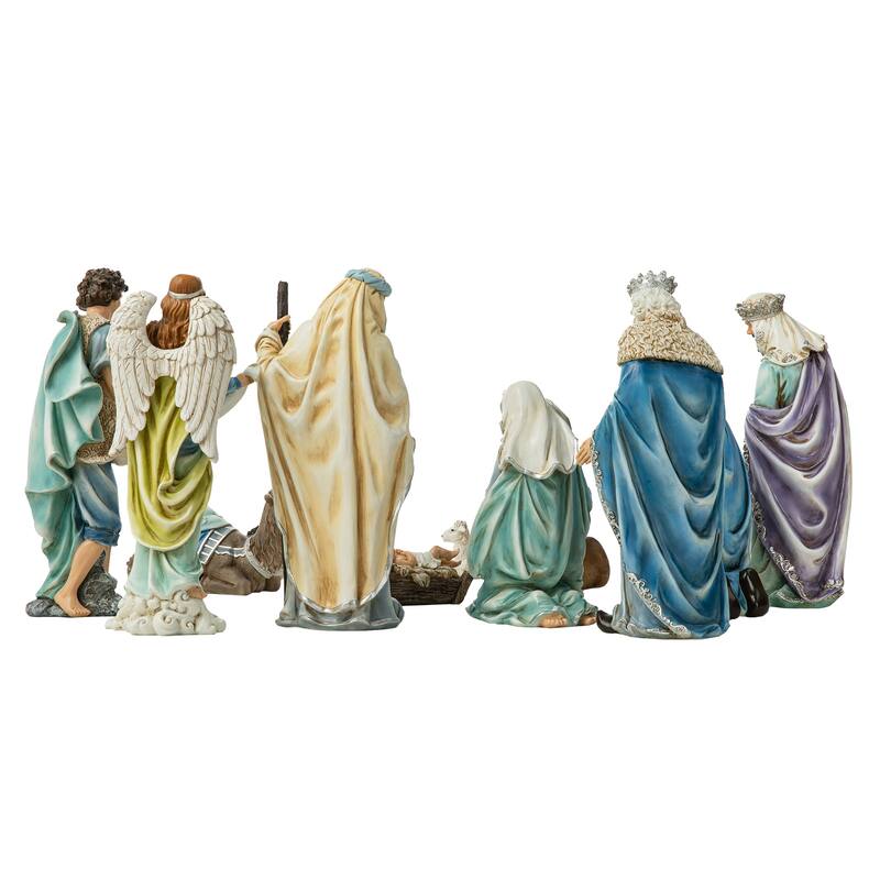 Glitzhome 12 Piece Resin Nativity Figurine Set