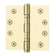 preview thumbnail 1 of 2, Baldwin 4.5" x 4.5" Solid Brass Square Corner Ball Bearing Mortise