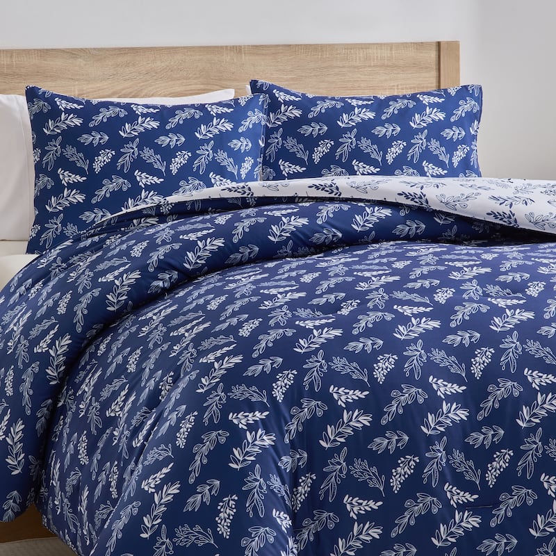 Empyrean 3PC Reversible Botanical Printed Comforter Bedding Set