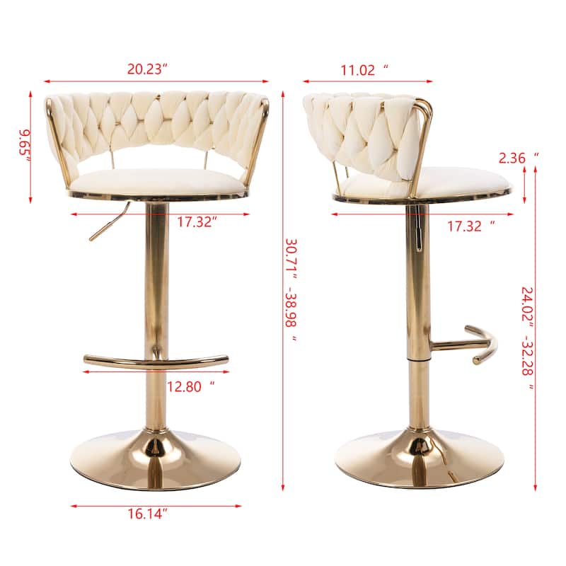 Ostweer Furniture Set of 2 Simple Bar Stool - Cream
