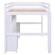 preview thumbnail 11 of 14, White Full Size Loft Bed Solid Pine Wood Bed Frame w/ Desk 4 Cabinets, 4 Drawers, Bedside Tray & Charging Station for Kids Teens