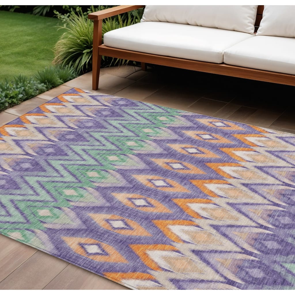 HomeRoots Southwestern Transitional Rectangle Outdoor Rug