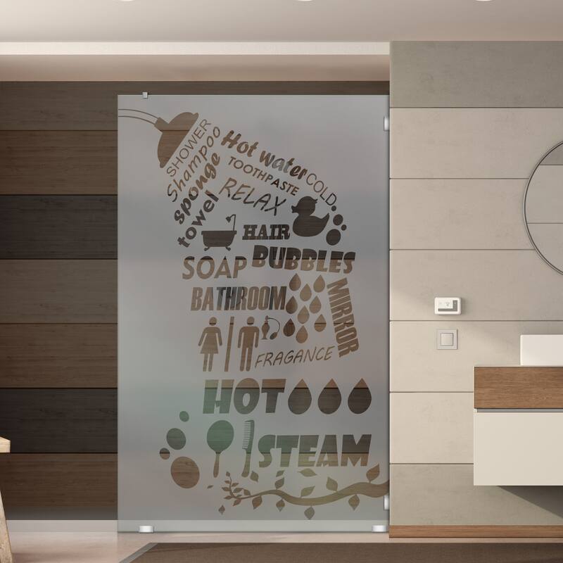 Frameless Fixed Shower Glass Panel - 33-1/2"x75"-Right - Semi-Private