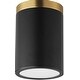 preview thumbnail 1 of 2, Maxim 59700WT Dapper 5" Wide LED Flush Mount Ceiling Fixture Black / Antique Brass