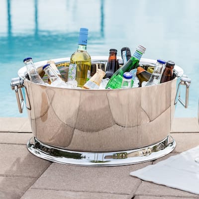 Sol Living Stainless Steel Beverage Tub for Parties Ice Bucket