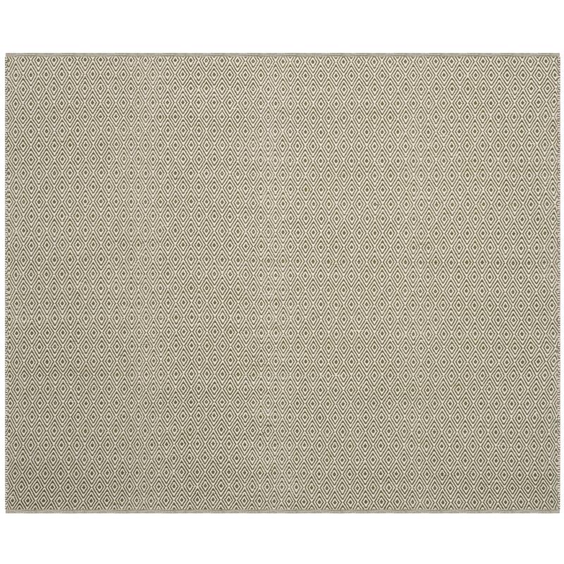SAFAVIEH, Handmade Flatweave Montauk Brice Casual Cotton Rug - 6' Square - Ivory/Green