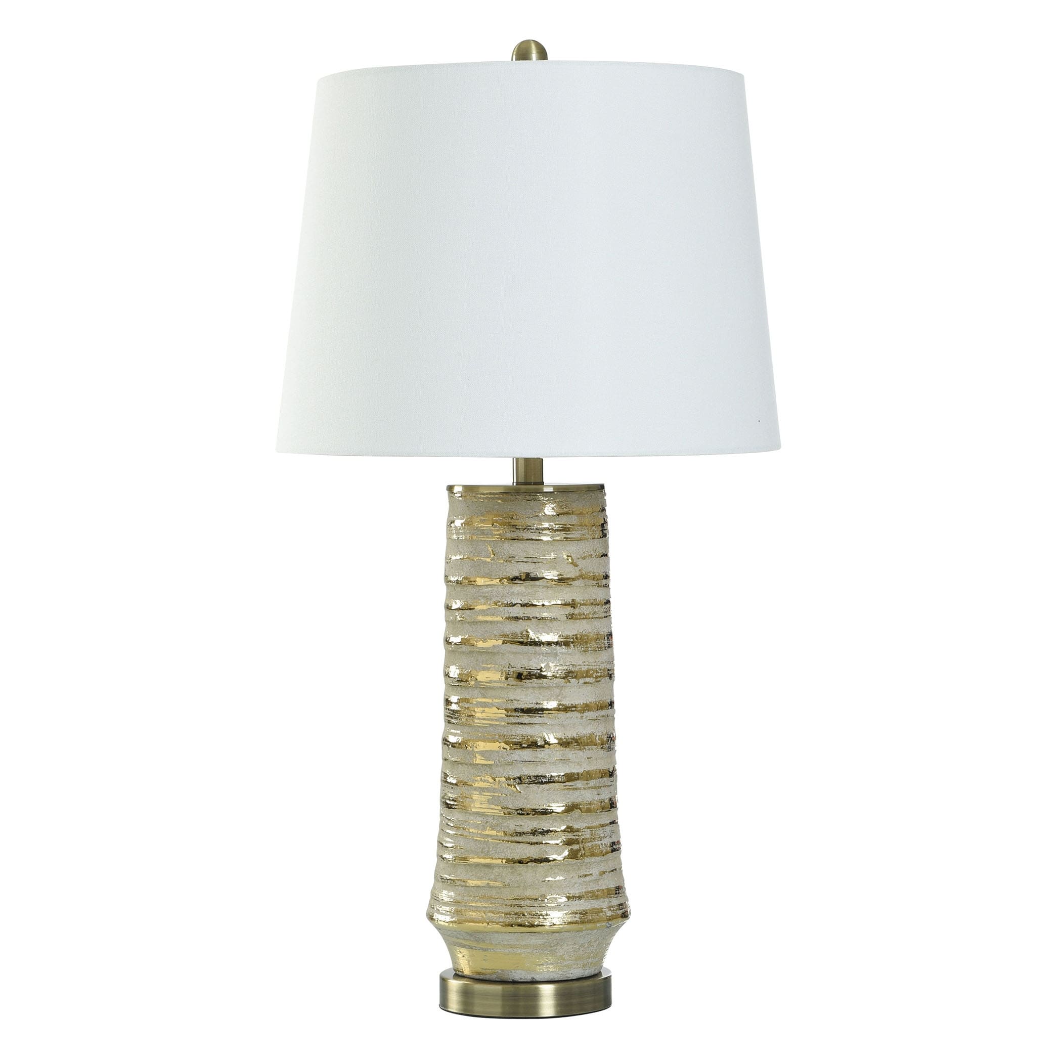 StyleCraft Caramel Gold - Ceramic Table Lamp - White Shade