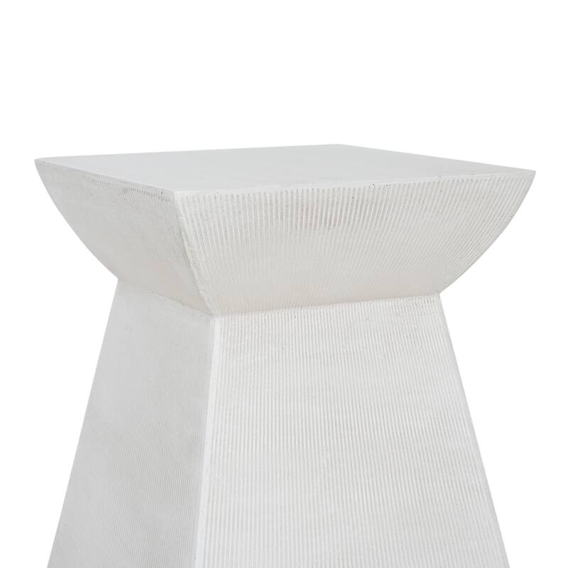 Christopher Knight Home - Voisin Antique Artisan Outdoor Magnesium Oxide Side Table with Sculptural Pedestal Silhouette - 15.2"L