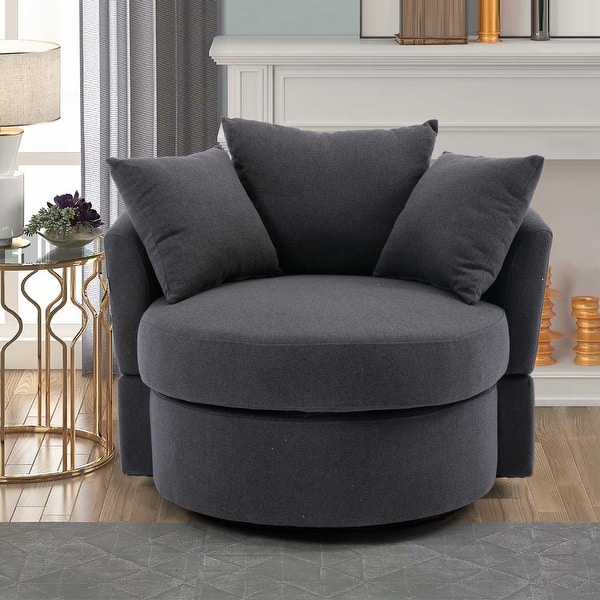 Oversized Swivel Barrel Chair with Pillows Bed Bath & Beyond 38234767