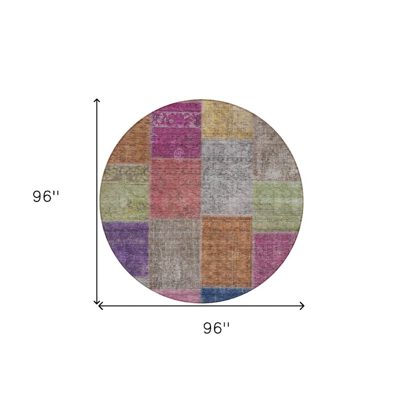 HomeRoots Patchwork Transitional Rectangle Outdoor Rug