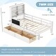 preview thumbnail 5 of 16, Twin/Full Size Bed Frame with 2 Drawers and Bookcase for Boys and Girls