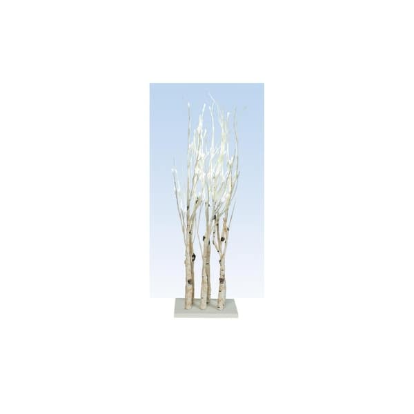 27 Led Lighted Enchanted Garden Standing Birch Branches Decoration Pure White Overstock 16549185